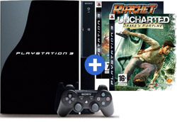 Blu-ray speler PlayStation 3 + Ratchet & Clank + Uncharted - Bundel